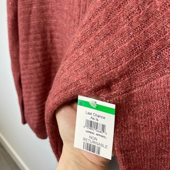 Como Vintage Pink Heather Ribbed Knit Mock Neck Turtleneck Sweater - Picture 5 of 6